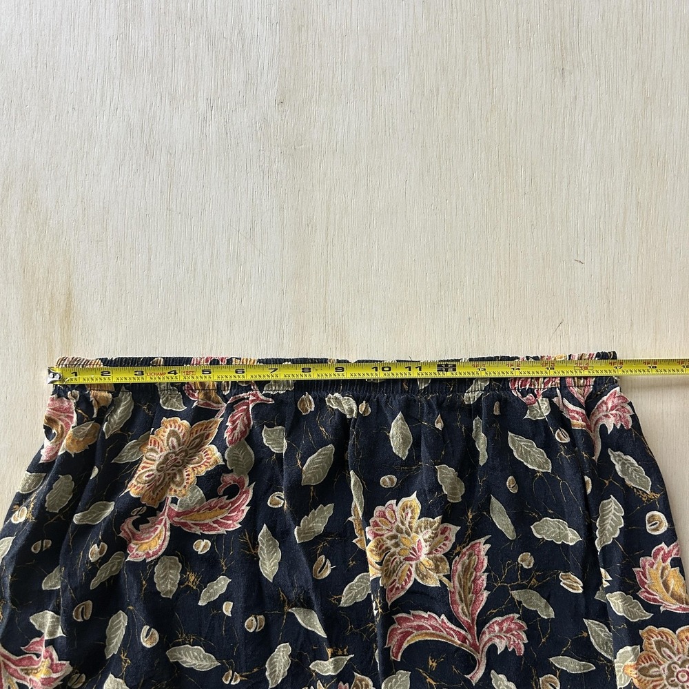 My Pieces Woman Skirt Womens Large Navy Floral A-Line Midi Elastic Waist Casual - Picture 3 of 6